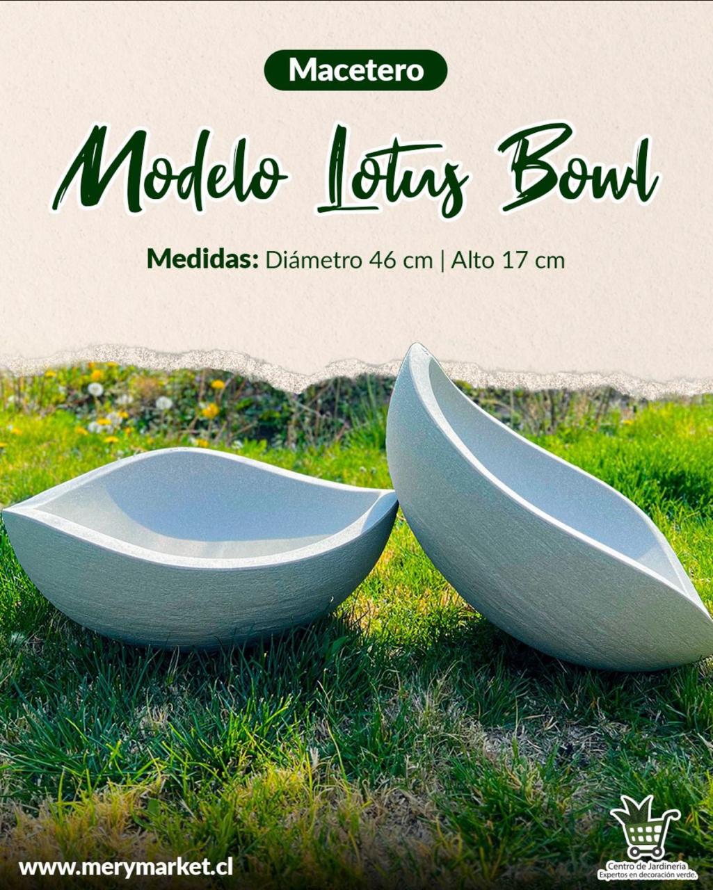 Macetero Modelo Lotus 46 cm / Alto 17 cm