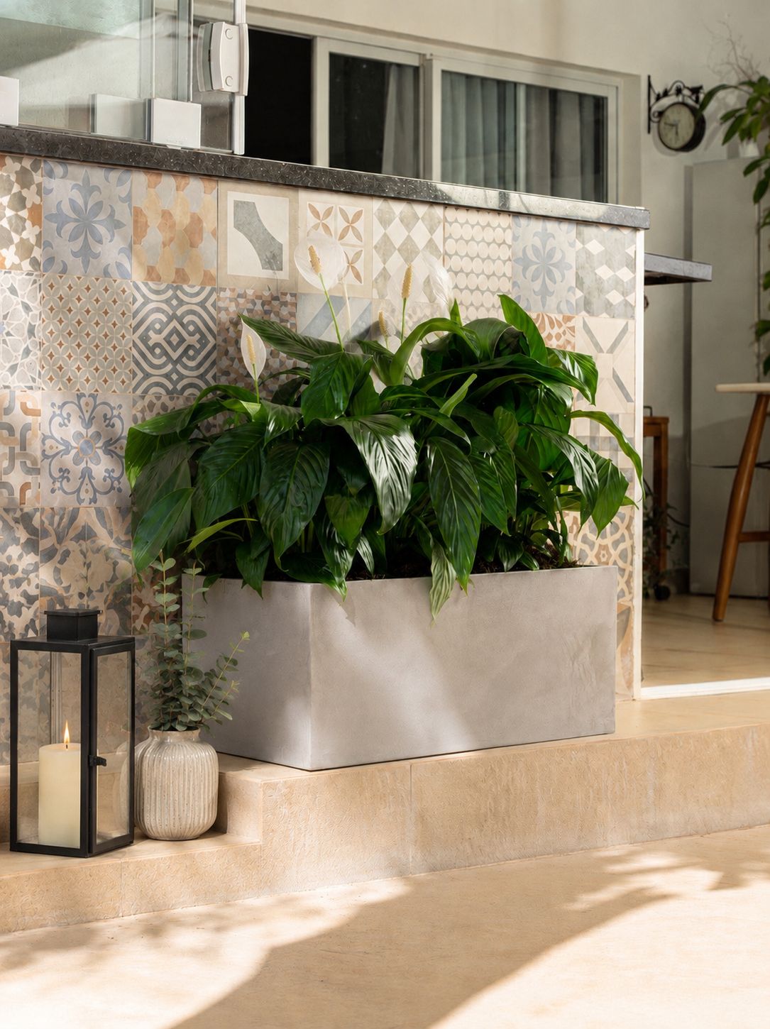 Macetero Rectangular Color Cemento