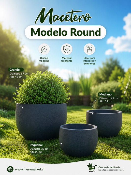 Macetero Rustic Round